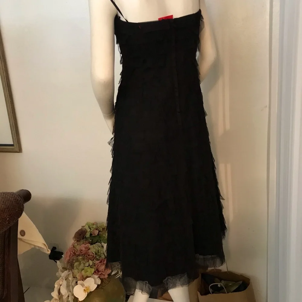 BCBG Maxazria black tulle layered Designer Dress - Picture 9 of 15